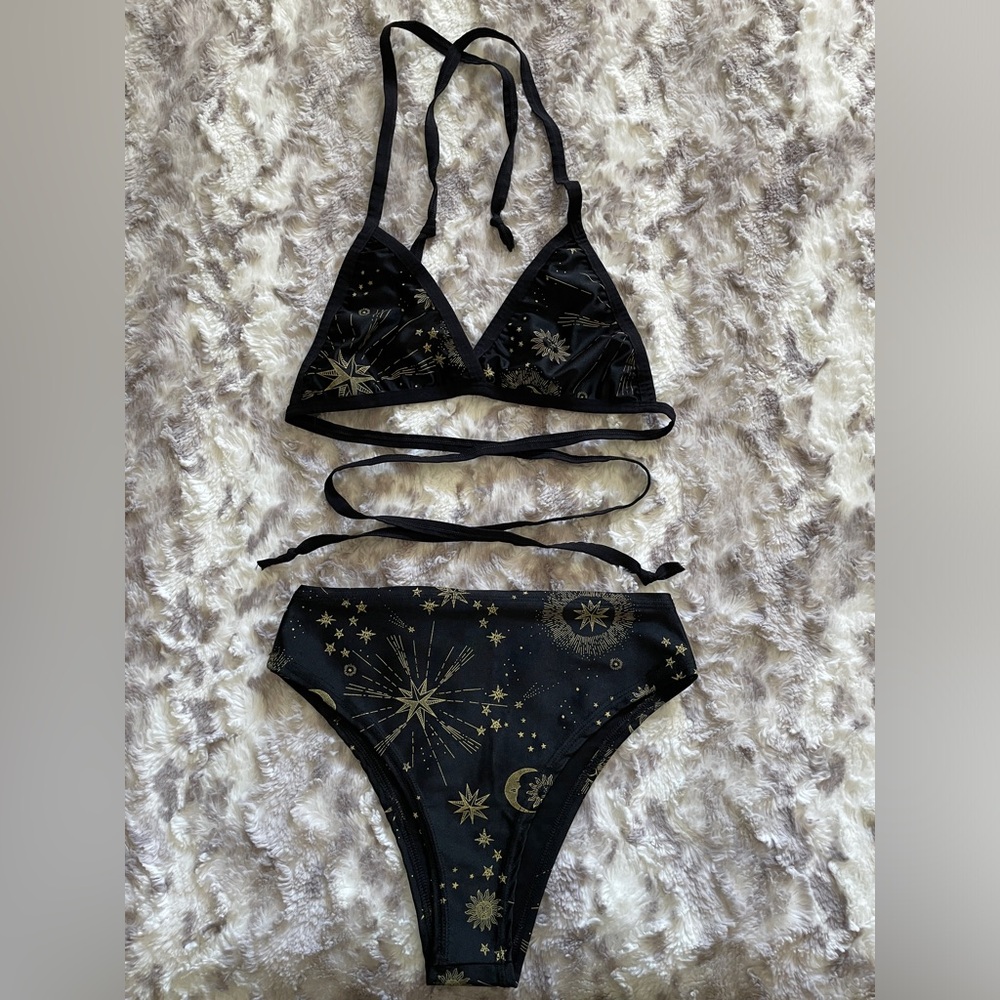 iHeartRaves Black and Gold Bikini